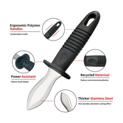 [Set of 5] SmartCook Oyster Knives  of Carbon Stainless Steel