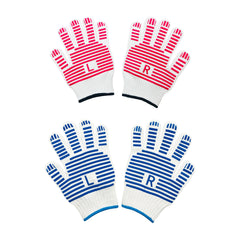 smartcook 2pcs heat resistant (up to 650°F / 350°C) nylon gloves for men and women and anti-scalding silicone gloves (one pair for each)