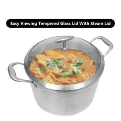 SmartCook Nonstick 2/3.5/9 Quart Stainless Steel Stockpot/Pot/Stockpot/Stockpot with Tempered Glass Lid
