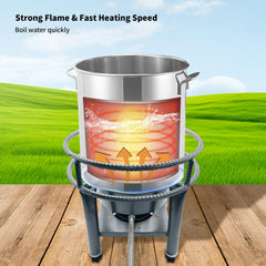 Portable Single Burner Gas Stove | Propane Cooker for BBQ, Stir-Fry & Steaming