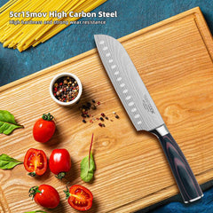 SmartCook 7" High Carbon Stainless Steel Kitchen Knife with Sheath – Multi-Purpose, Ergonomic Design