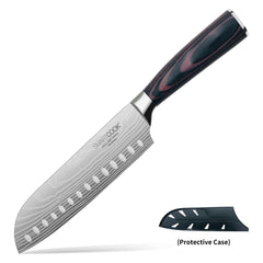 SmartCook 7" High Carbon Stainless Steel Kitchen Knife with Sheath – Multi-Purpose, Ergonomic Design