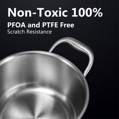 SmartCook Nonstick 2/3.5/9 Quart Stainless Steel Stockpot/Pot/Stockpot/Stockpot with Tempered Glass Lid