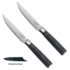 SmartCook Set of 2 – 4.5" High Carbon Stainless Steel Steak Knives with Sheaths, Ergonomic Design