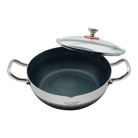smartcook 30cm stainless steel soup pot/cookware/honeycomb pattern, non-stick, less smoke