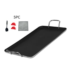 Smartcook 19" 5Pc Double Burner Grill Pan/Grill Pan and Utensil Set