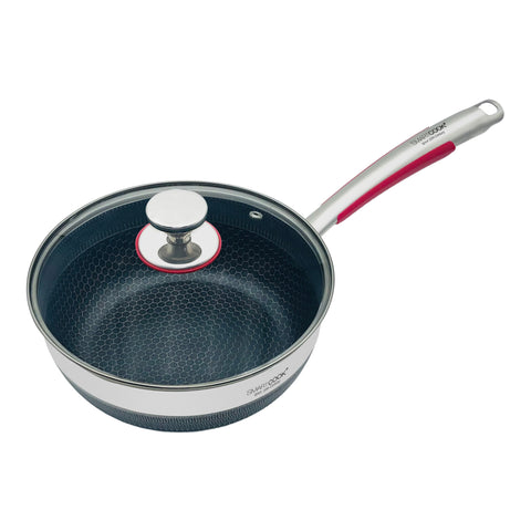 smartcook 22cm stainless steel frying pan/kitchenware/honeycomb pattern, non-stick, less smoke