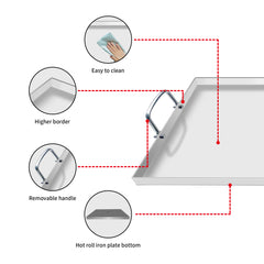 Rectangular Stainless Steel Grill Pan | Outdoor BBQ Cookware, Easy to Clean
