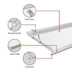 Rectangular Stainless Steel Grill Pan | Outdoor BBQ Cookware, Easy to Clean