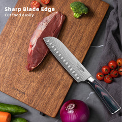 SmartCook 7" High Carbon Stainless Steel Kitchen Knife with Sheath – Multi-Purpose, Ergonomic Design