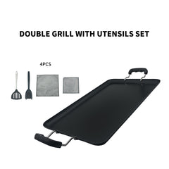 SmartCook Double Burner  Non-Stick Fry Pan/Grill Pan and Utensil 15 Pc Set