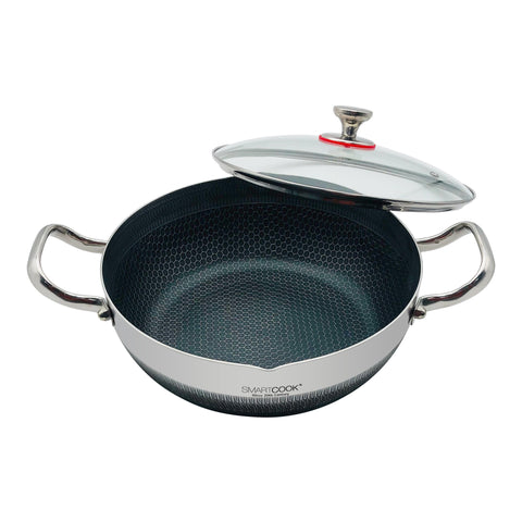 smartcook 28cm stainless steel frying pan/kitchenware/honeycomb pattern, non-stick, less smoke