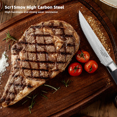 SmartCook Set of 2 – 4.5" High Carbon Stainless Steel Steak Knives with Sheaths, Ergonomic Design
