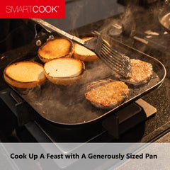 SmartCook 11" Non-Stick Square Aluminum Frying Pan/Grill Pan with Cutlery 12Pc Set