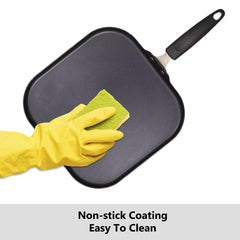 SmartCook 11" Non-Stick Square Aluminum Frying Pan/Grill Pan with Cutlery 12Pc Set