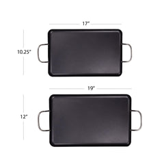 SmartCook Double Burner  Non-Stick Fry Pan/Grill Pan and Utensil 15 Pc Set