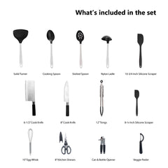 Smartcook 14 Pc Set of Kitchen Knife & Utensils