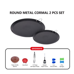 Smartcook 11” & 13” 24 Pc Set of Non Stick Round Comals Plastic Tortilla Warmer, Taco Holders