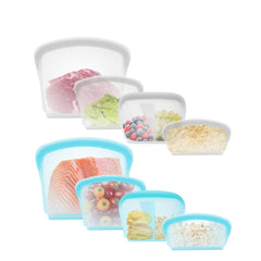 Smartcook 3 pcs Reusable Silicone Food Storage Bags, Food Storage Containers, BPA Free