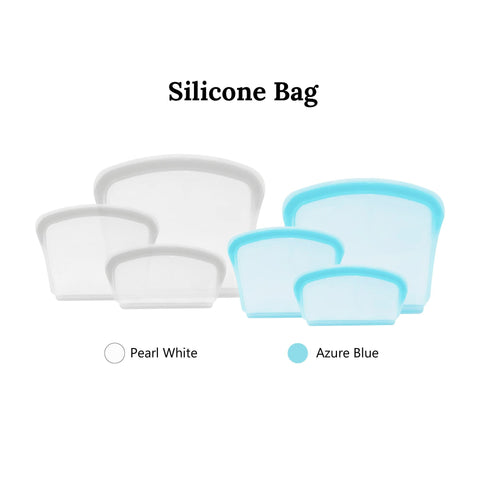 Smartcook 3 pcs Reusable Silicone Food Storage Bags, Food Storage Containers, BPA Free