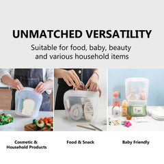 Smartcook 3 pcs Reusable Silicone Food Storage Bags, Food Storage Containers, BPA Free