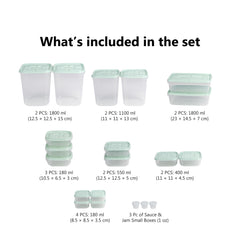 Smartcook 40 Pieces Kitchen Plastic Food Storage Containers Set (Green)