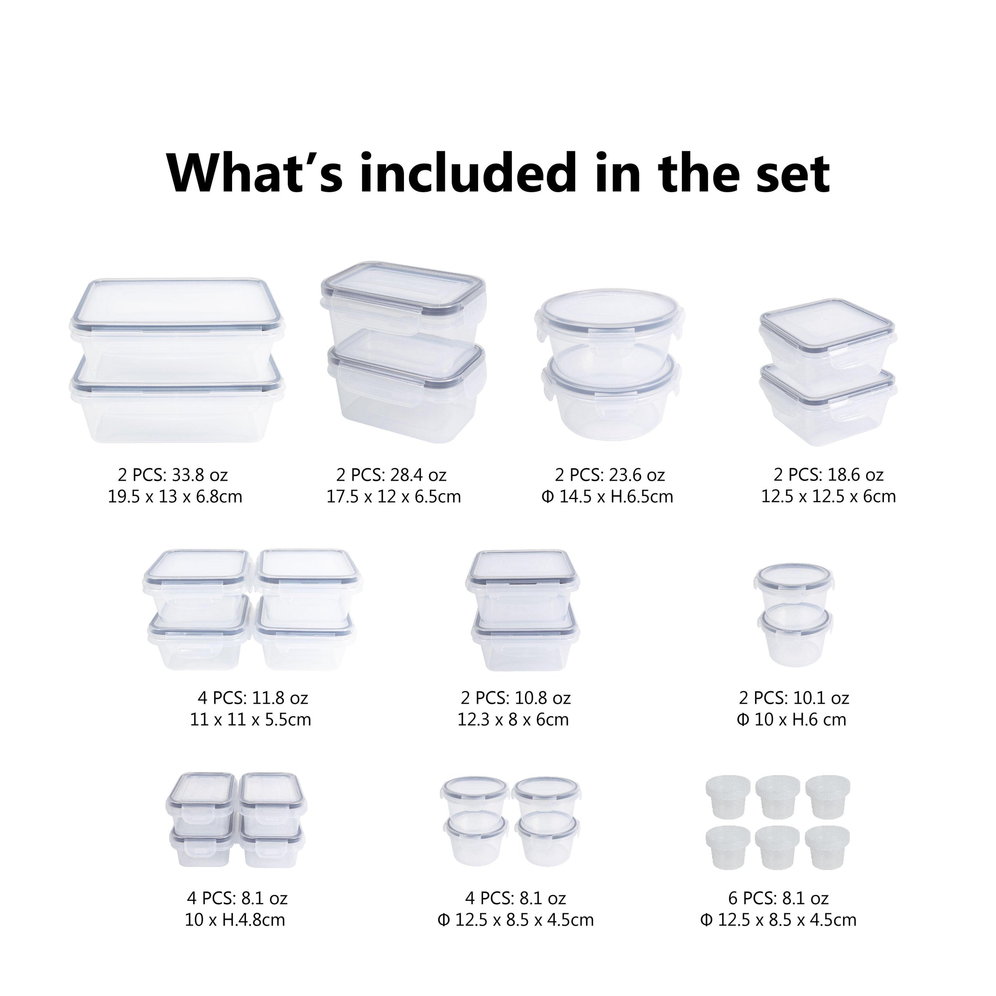 Smartcook 60pcs Kitchen Plastic Food Storage Containers Set – Smart Cook