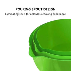 Smartcook Nesting Mixing Bowl Set with Bamboo Utensils - 3 Piece Prep Bowls