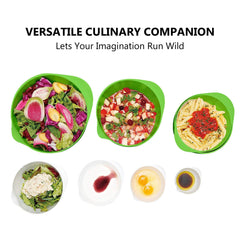 Smartcook Nesting Mixing Bowl Set with Bamboo Utensils - 3 Piece Prep Bowls