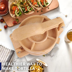 Smartcook Plastic Tortilla Press  6.5"  and Warmer  8"  Set With Taco Holders