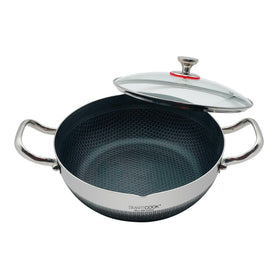 smartcook 24cm stainless steel frying pan/kitchenware/honeycomb pattern, non-stick, less smoke